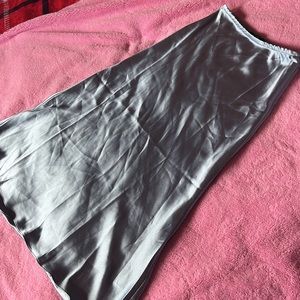 Light Blue Long Satin Skirt